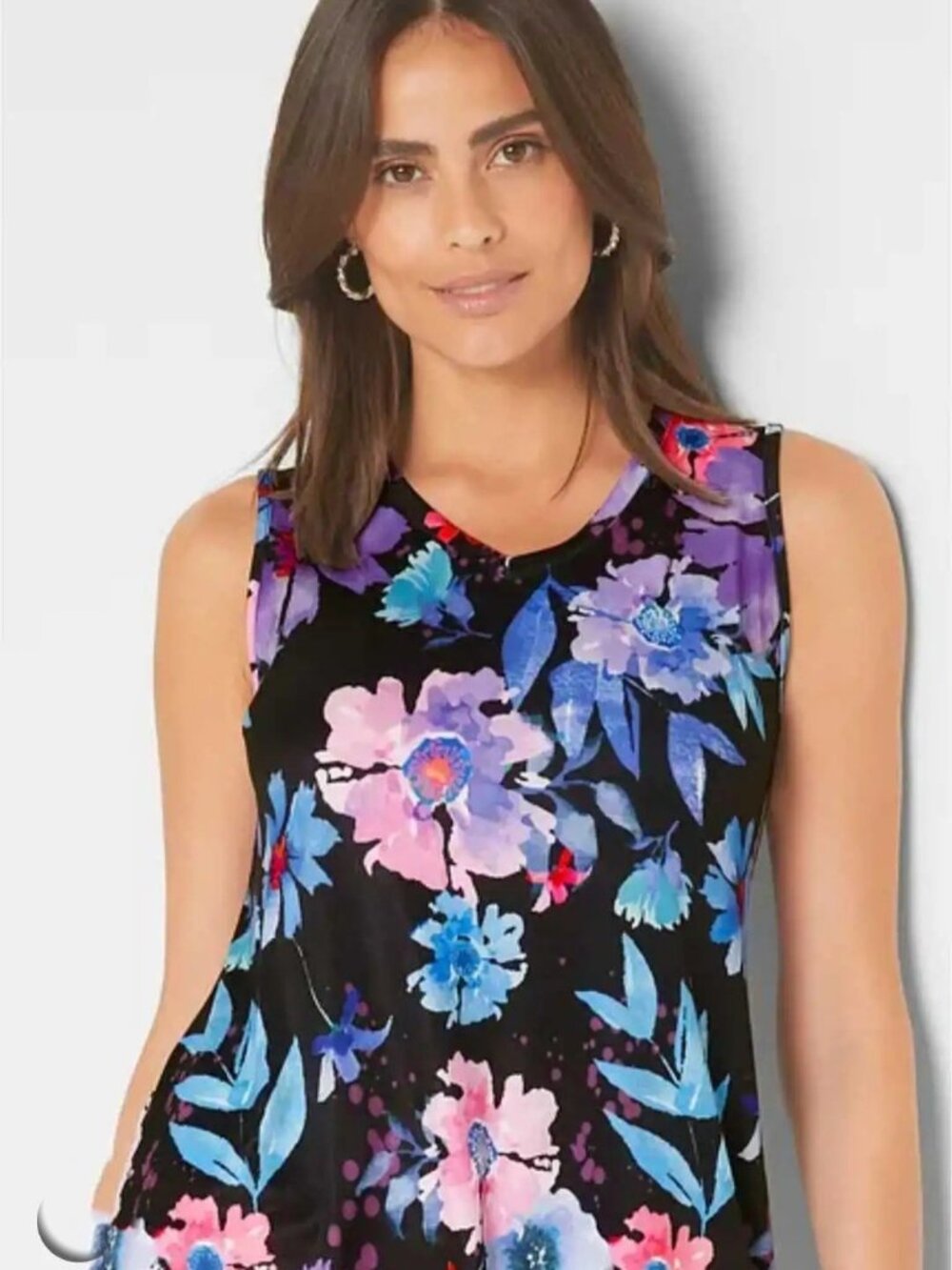 Women's Stunning Rickis Black Floral Choker Neck Blouse